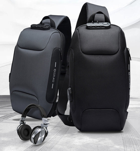 Most Secure Anti-theft Sling Backpack With 3-Digit Lock, Large Capacity & USB Charging Port