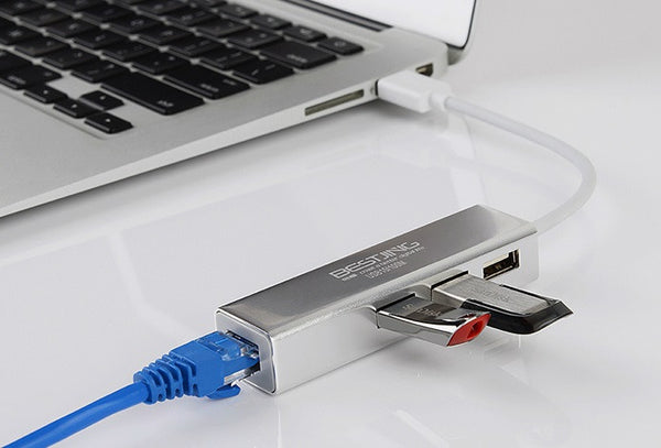 USB-C/USB 3.0 to 3 Ports USB 3.0 Hub With RJ45 Gigabit Ethernet Adapter