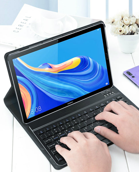 Wireless/Bluetooth Folio Keyboard Case With Auto Wake/Sleep & Three Adjustable Angles, For 10.8 Inch Huawei M6 Pad