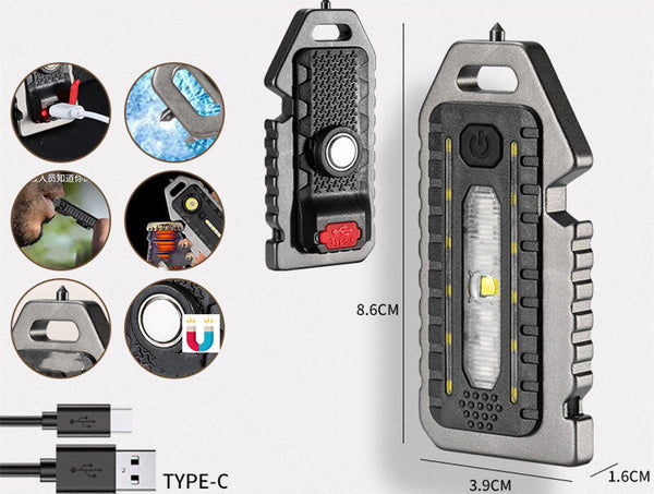 Multifunctional Keychain Flashlight