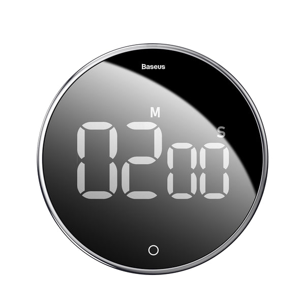 Rotation Countdown Timer with LED Round Screen Digital Display, Rotate to Adjust Figure, Adjustable Sound Reminder & Magnetic Installation, for Work, Study, Cook, Yoga & More