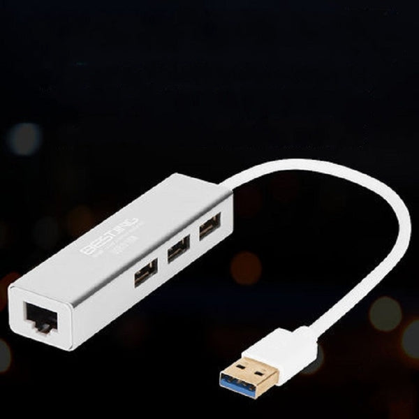 USB-C/USB 3.0 to 3 Ports USB 3.0 Hub With RJ45 Gigabit Ethernet Adapter