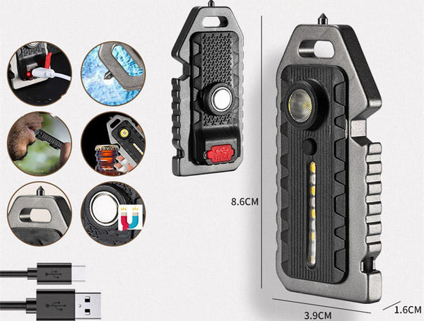 Multifunctional Keychain Flashlight