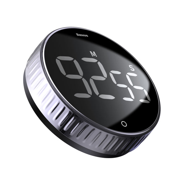 Rotation Countdown Timer with LED Round Screen Digital Display, Rotate to Adjust Figure, Adjustable Sound Reminder & Magnetic Installation, for Work, Study, Cook, Yoga & More