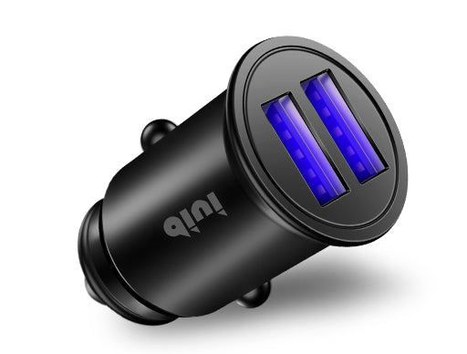 Dual-port USB Fast Car Charger with Digital Display - Keep Devices Charged While on the Go