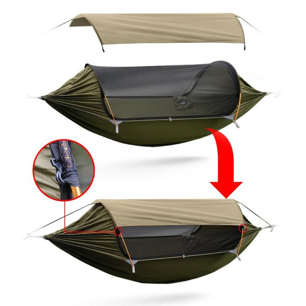 Outdoor Anti-Tipping, Mosquito-Proof, Sunshade Hammock